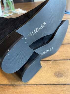 Charles by Charles David Women's Gunter Black Suede Lace-Up Back Over-the-Knee B